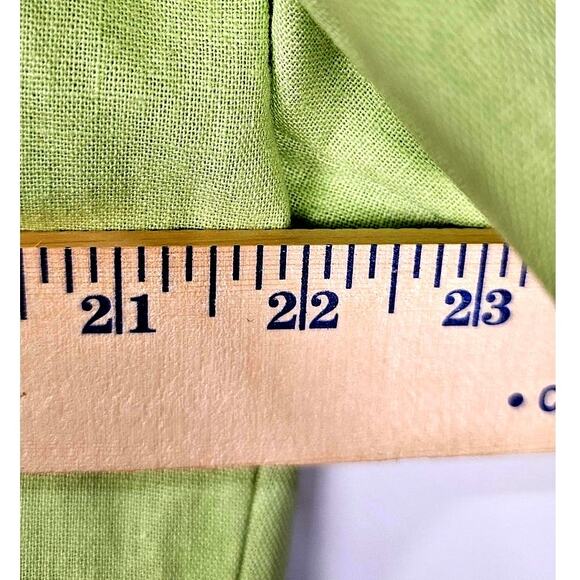 AKC VTG linen 2pc dress short sleeve jacket women's size L lime green dragon fly - Picture 16 of 16